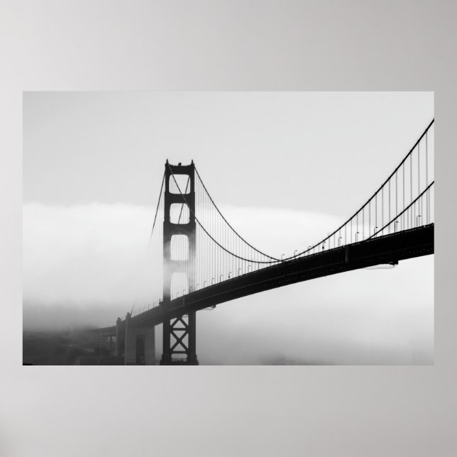 SILHOUETTE OF BRIDGE COVERED BY MIST POSTER (Front)