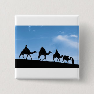 Silhouette of Camel Caravan 15 Cm Square Badge