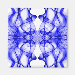 Silhouette of Coloured Smoke Abstract Pattern Blue Magnet