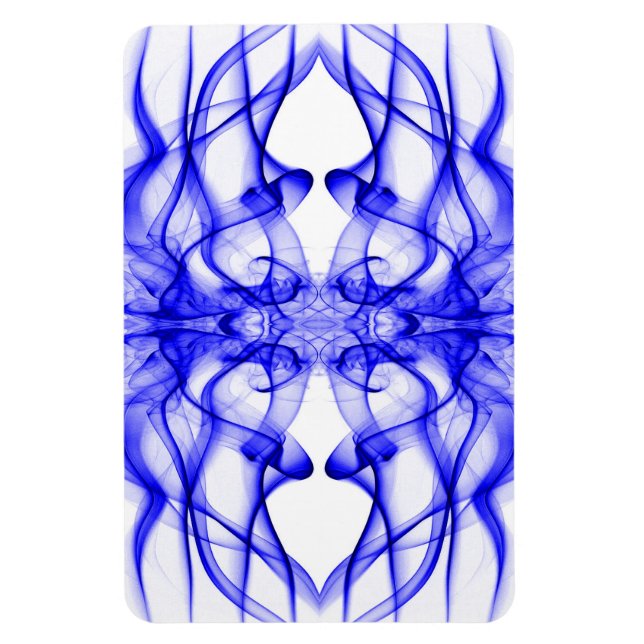Silhouette of Coloured Smoke Abstract Pattern Blue Magnet (Vertical)