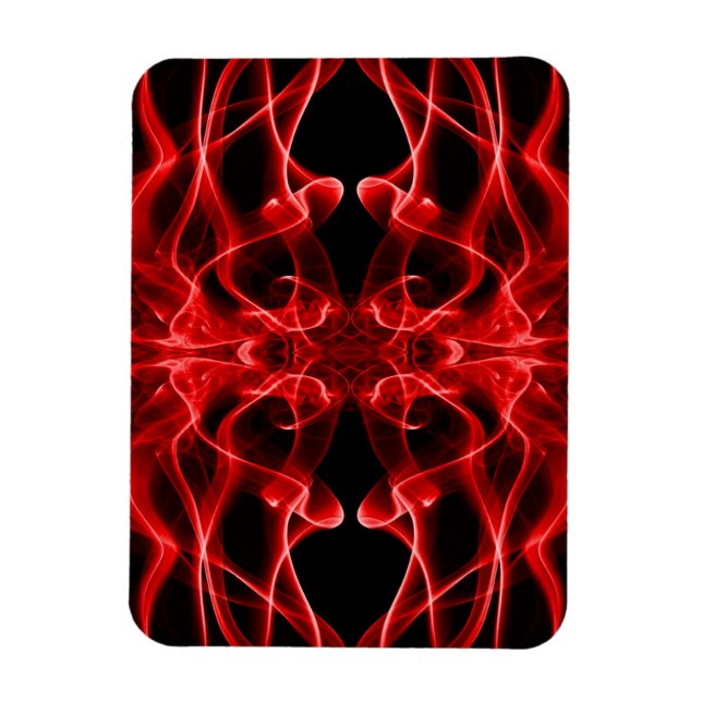 Silhouette of Coloured Smoke Abstract red black Magnet (Vertical)