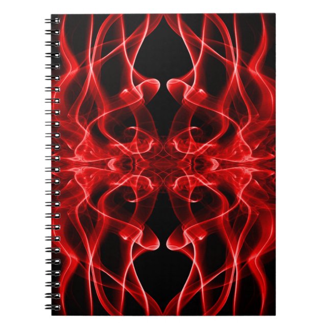 Silhouette of Coloured Smoke Abstract red black Notebook (Front)