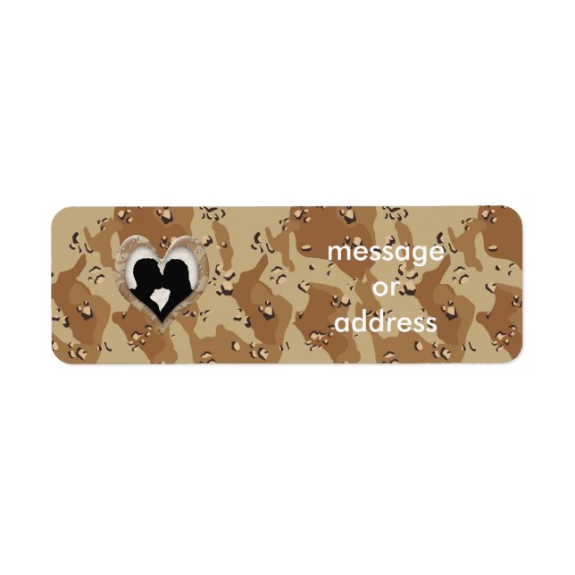 Silhouette of Couple Kissing (Camouflage Heart) (Front)