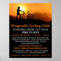 Silhouette of Cyclist, Cycling Club Advertising