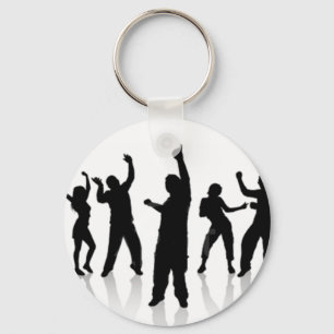 Silhouette of dance key ring