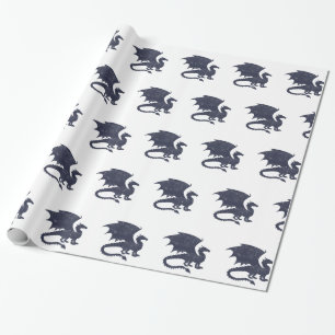 Silhouette of dragon - Choose background color Wrapping Paper