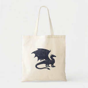 Silhouette of dragon - Choose background colour Tote Bag