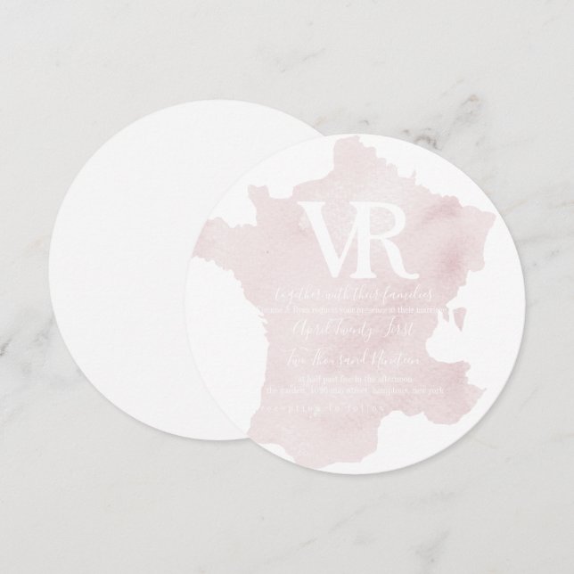 Silhouette of France Invitation (Front/Back)