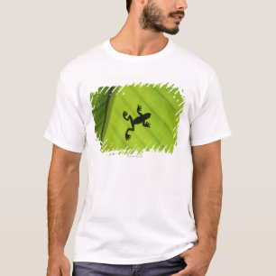Silhouette of frog through banana leaf T-Shirt