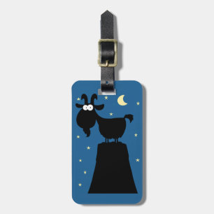 Silhouette of Goat on Mountain Luggage Tag