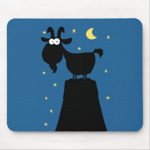 Silhouette of Goat on Mountain Mouse Mat