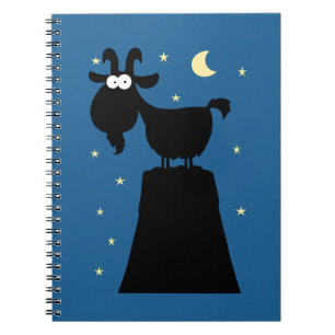 Silhouette of Goat on Mountain Notebook