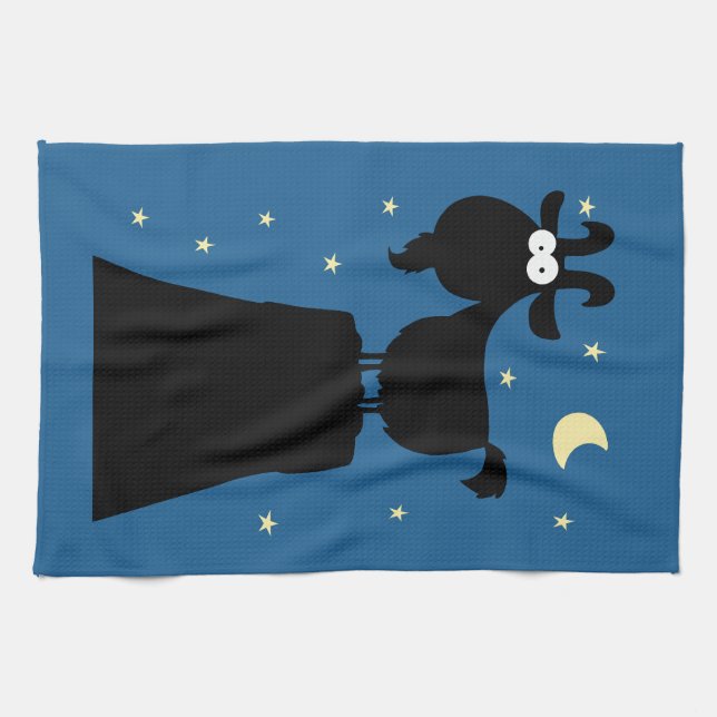 Silhouette of Goat on Mountain Tea Towel (Horizontal)