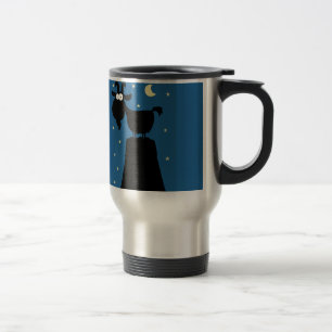 Silhouette of Goat on Mountain Travel Mug