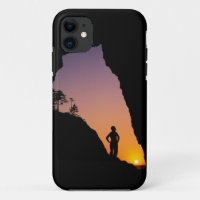 Silhouette of hiker, Point of the Arches,