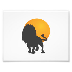 Silhouette of lion - Choose background colour Photo Print