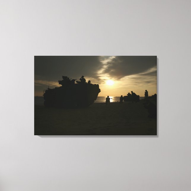 Silhouette of Marines Canvas Print (Front)