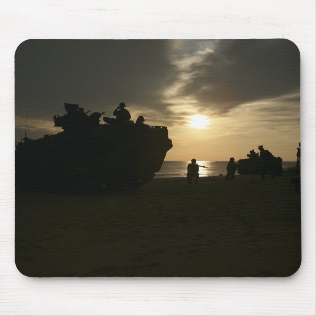 Silhouette of Marines Mouse Mat (Front)