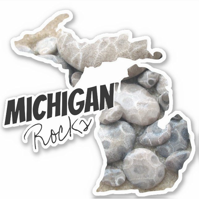 Silhouette of Michigan with Michigan Rocks! (Front)