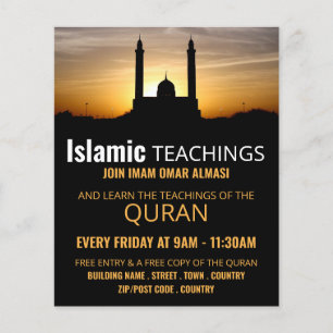 Silhouette of Mosque, Islamic Teaching Advertising Flyer