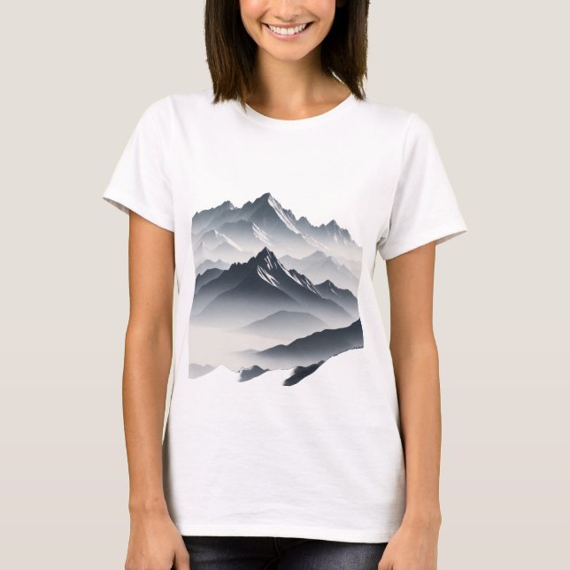 silhouette of mountain peaks T-Shirt (Front)