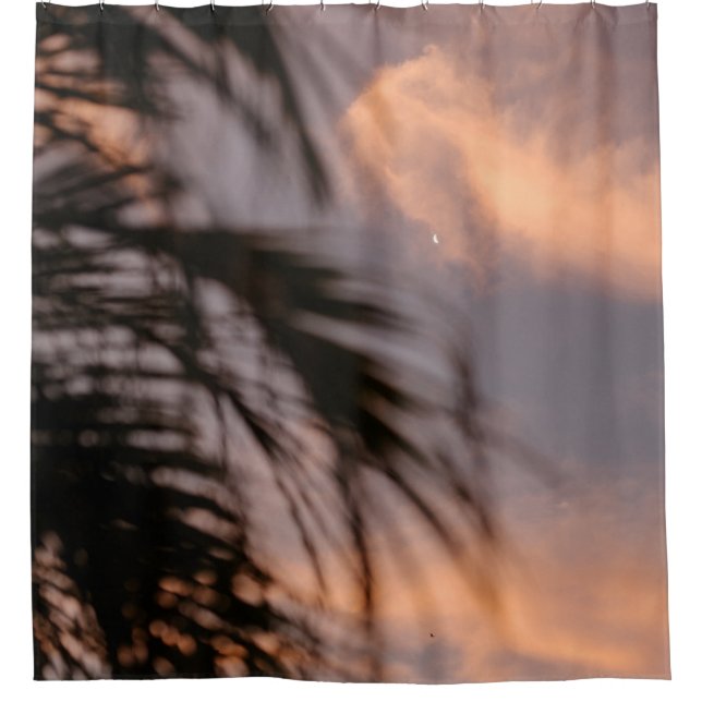 Silhouette of palm tree shower curtain (Front)