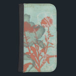 Silhouette of Red Flowers on Teal Background Samsung S4 Wallet Case<br><div class="desc">Three red flowers contrast against a teal background in this painting by Megan Meagher. A silhouette of another flower leans in from the left of the print. A simple piece with a lot going on. This would make nice gift for a friend or loved out who enjoys art!</div>