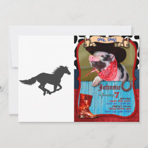 Silhouette of running horse - Choose back colour Invitation