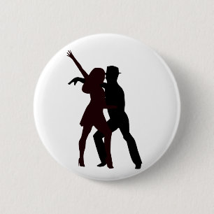 Silhouette of Salsa Dancers 6 Cm Round Badge