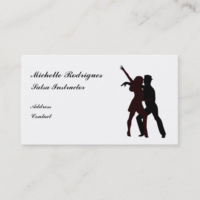 Silhouette of Salsa Dancers Business Card (Front)