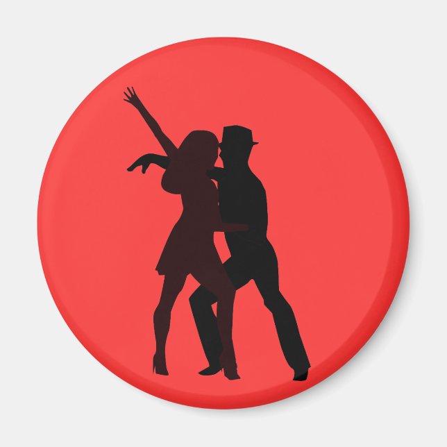 Silhouette of Salsa Dancers Magnet (Front)