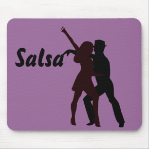 Silhouette of Salsa Dancers Mouse Mat