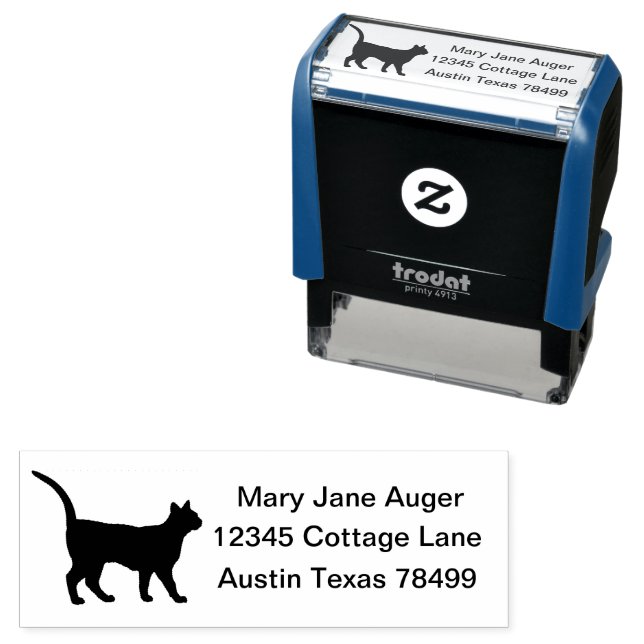 Silhouette of Sam Sawet Cat Self-inking Stamp (In Situ)