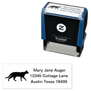 Silhouette of Savannah Cat Self-inking Stamp