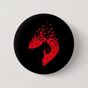Silhouette Of Schnauzer Dog With Heart Happy Valen 6 Cm Round Badge
