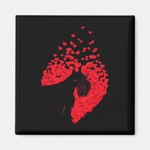 Silhouette Of Schnauzer Dog With Heart Happy Valen Magnet