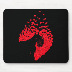 Silhouette Of Schnauzer Dog With Heart Happy Valen Mouse Mat