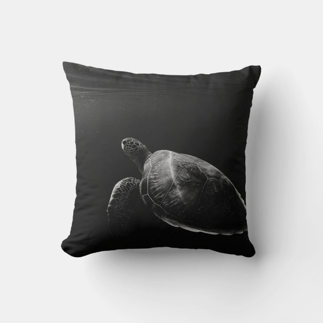 SILHOUETTE OF SEA TURTLE UNDERWATER CUSHION (Front)