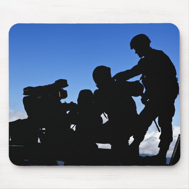 Silhouette of soldiers mouse mat (Front)