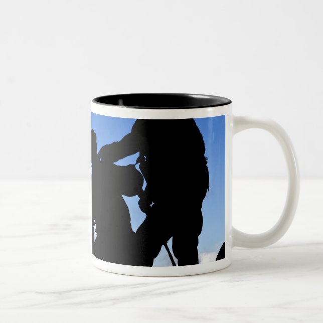 Silhouette of soldiers Two-Tone coffee mug (Right)