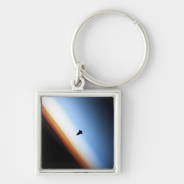 Silhouette of space shuttle Endeavour Key Ring (Front)