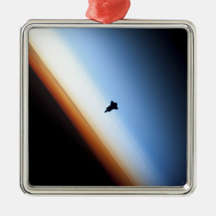 Silhouette of space shuttle Endeavour Metal Tree Decoration