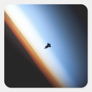 Silhouette of space shuttle Endeavour Square Sticker