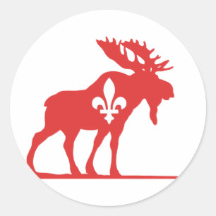 Silhouette of the moose - Choose background colour Classic Round Sticker