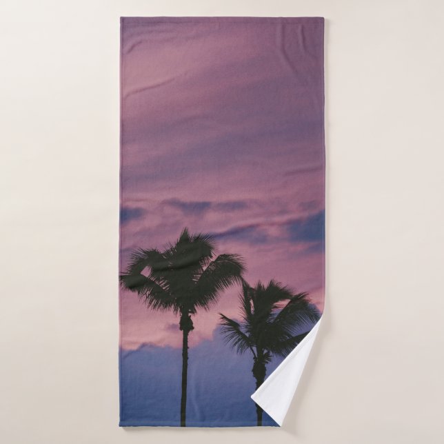 Silhouette of tree during sunset bath towel (Bath Towel)