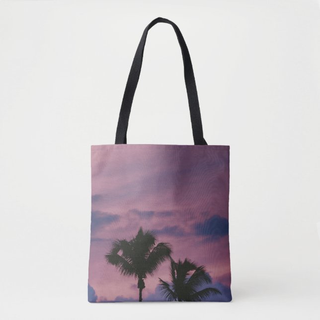 Silhouette of tree during sunset tote bag (Front)