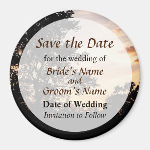 Silhouette of Trees Save the Date Magnet