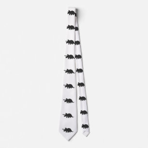 Silhouette of triceratops - Choose backgroun colou Tie