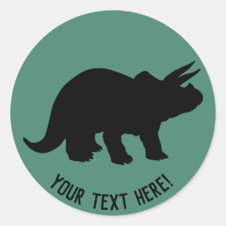 Silhouette of Triceratops Classic Round Sticker