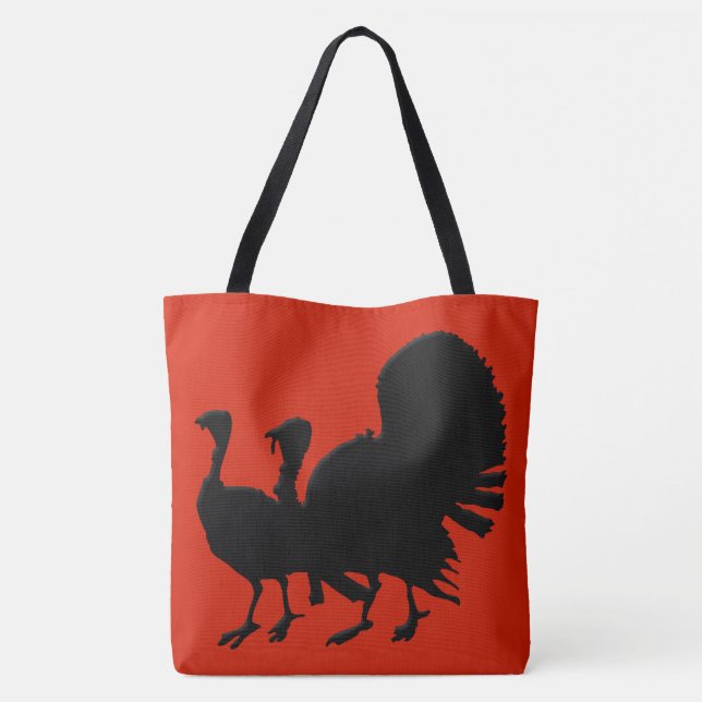 Silhouette of Turkeys Tote Bag (Back)